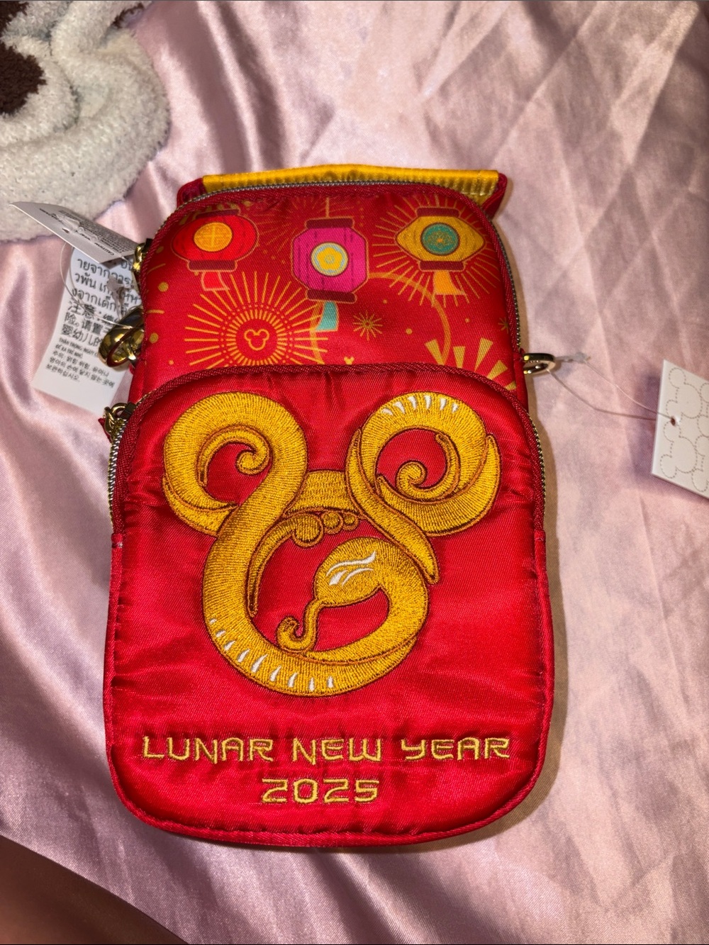 Disney Lunar New Year 2025 Red Embroidered Crossbody Pouch